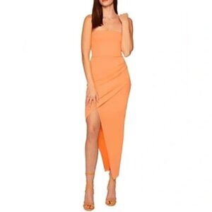 NWT REVOLVE Susana Monaco Tube Overlay Asymmetric Dress Cantaloupe XS
